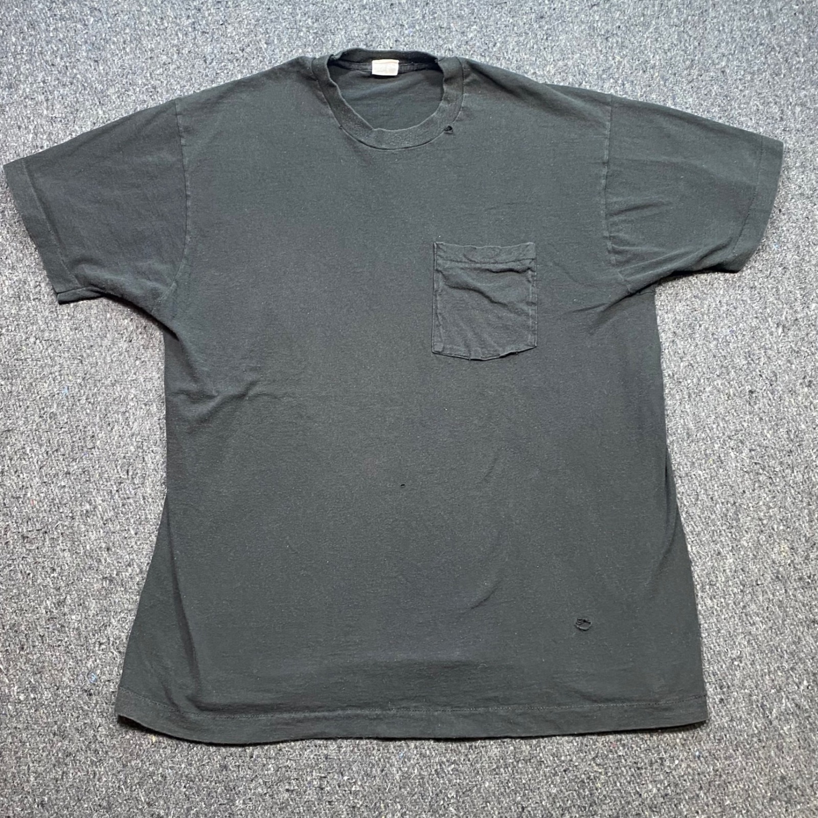 Fruit Of The Loom Pocket Shirt Sz Xl Mens 90s Grunge Single Stitch Distressed